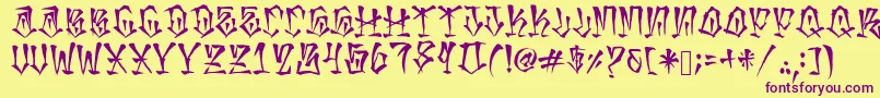 MexakingAspekhndz Font – Purple Fonts on Yellow Background