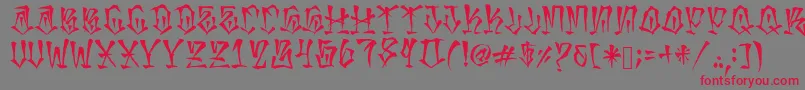 フォントMexakingAspekhndz – 赤い文字の灰色の背景