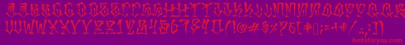 MexakingAspekhndz Font – Red Fonts on Purple Background