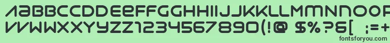 Fonte Syntha – fontes pretas em um fundo verde