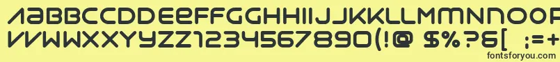 Fonte Syntha – fontes pretas em um fundo amarelo