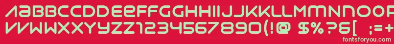 Syntha Font – Green Fonts on Red Background