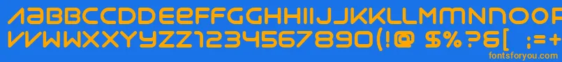 Czcionka Syntha – pomarańczowe czcionki na niebieskim tle