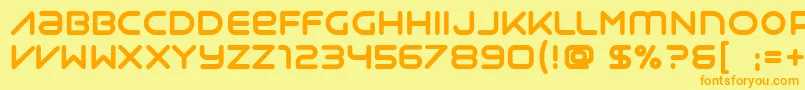 Fonte Syntha – fontes laranjas em um fundo amarelo