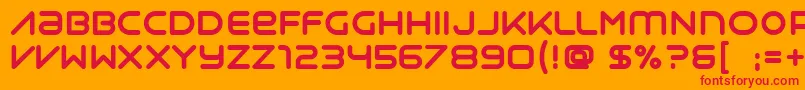 Syntha Font – Red Fonts on Orange Background