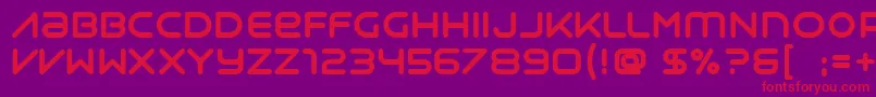 Syntha-Schriftart – Rote Schriften auf violettem Hintergrund