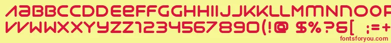 Syntha Font – Red Fonts on Yellow Background