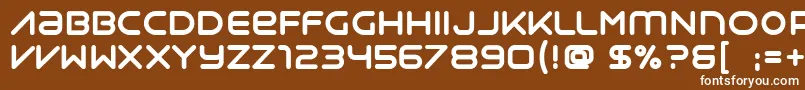 Weitere Informationen zur Syntha-Schriftart Syntha-Schriftart – Weiße Schriften auf braunem Hintergrund
