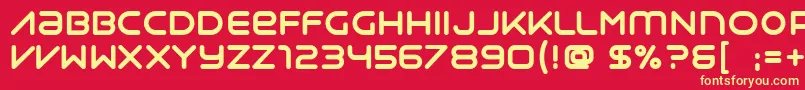 Syntha Font – Yellow Fonts on Red Background