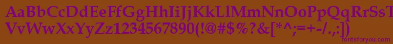 QueensB Font – Purple Fonts on Brown Background