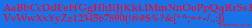 QueensB Font – Red Fonts on Blue Background