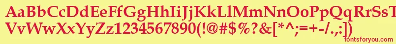 QueensB Font – Red Fonts on Yellow Background