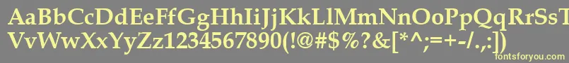 QueensB-fontti – keltaiset fontit harmaalla taustalla