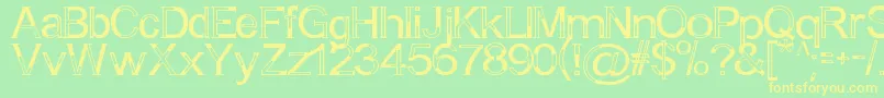 フォントABitEmpty – 黄色の文字が緑の背景にあります