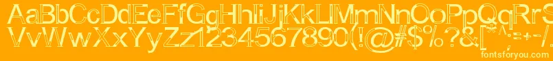 フォントABitEmpty – オレンジの背景に黄色の文字