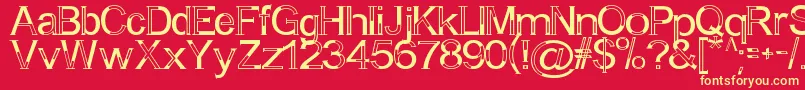 ABitEmpty Font – Yellow Fonts on Red Background