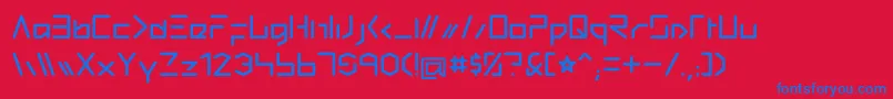 フォントThoemel – 赤い背景に青い文字