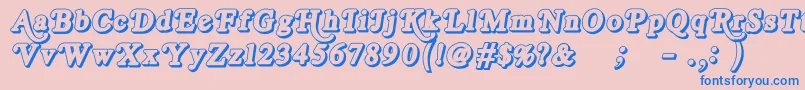 RoyalAcidbathOutline Font – Blue Fonts on Pink Background