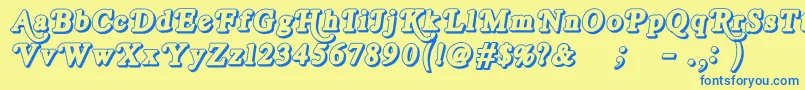 RoyalAcidbathOutline Font – Blue Fonts on Yellow Background