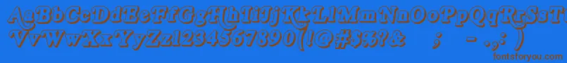 RoyalAcidbathOutline Font – Brown Fonts on Blue Background