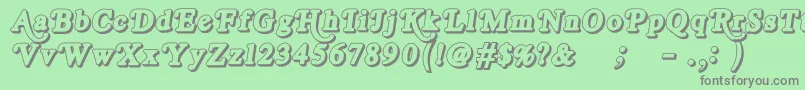 RoyalAcidbathOutline Font – Gray Fonts on Green Background