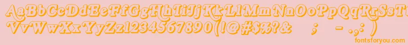 RoyalAcidbathOutline Font – Orange Fonts on Pink Background