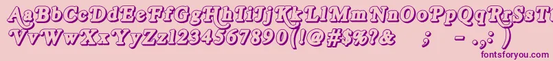 RoyalAcidbathOutline Font – Purple Fonts on Pink Background