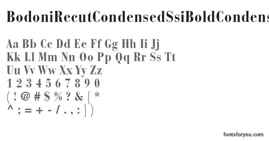 Schriftart BodoniRecutCondensedSsiBoldCondensed – Alphabet, Zahlen, spezielle Symbole