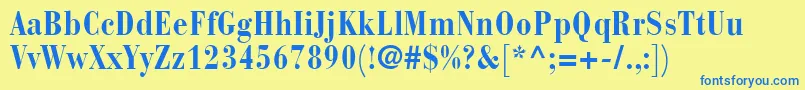 BodoniRecutCondensedSsiBoldCondensed Font – Blue Fonts on Yellow Background
