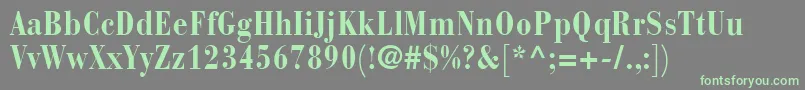 フォントBodoniRecutCondensedSsiBoldCondensed – 灰色の背景に緑のフォント
