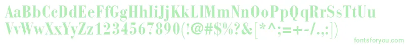BodoniRecutCondensedSsiBoldCondensed Font – Green Fonts on White Background