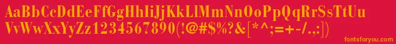 BodoniRecutCondensedSsiBoldCondensed Font – Orange Fonts on Red Background