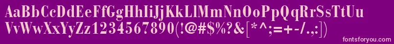 BodoniRecutCondensedSsiBoldCondensed-Schriftart – Rosa Schriften auf violettem Hintergrund