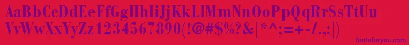 BodoniRecutCondensedSsiBoldCondensed Font – Purple Fonts on Red Background