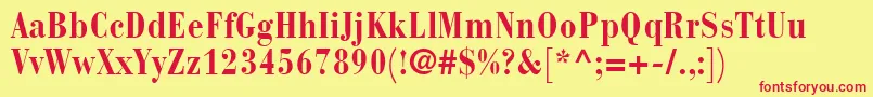 BodoniRecutCondensedSsiBoldCondensed Font – Red Fonts on Yellow Background