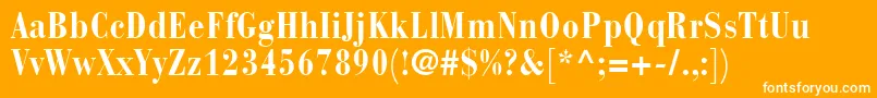 BodoniRecutCondensedSsiBoldCondensed Font – White Fonts on Orange Background