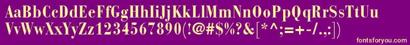 BodoniRecutCondensedSsiBoldCondensed Font – Yellow Fonts on Purple Background