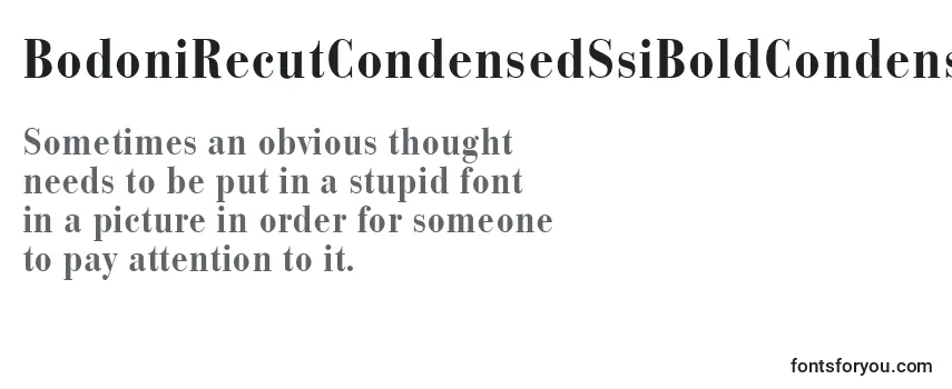 Review of the BodoniRecutCondensedSsiBoldCondensed Font