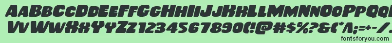 Rubberboyexpandital Font – Black Fonts on Green Background