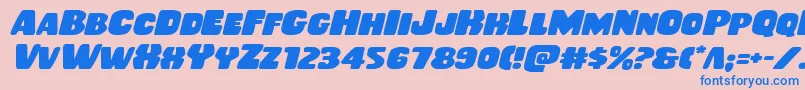 Rubberboyexpandital Font – Blue Fonts on Pink Background