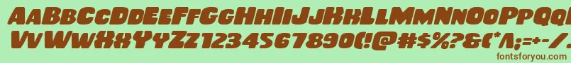 Rubberboyexpandital Font – Brown Fonts on Green Background