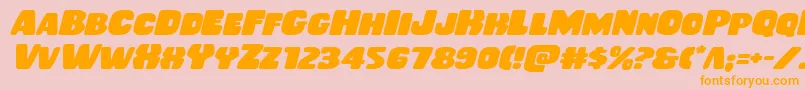 Rubberboyexpandital Font – Orange Fonts on Pink Background