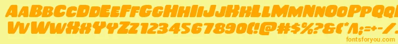 Rubberboyexpandital Font – Orange Fonts on Yellow Background