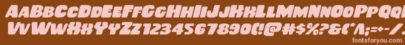 Rubberboyexpandital Font – Pink Fonts on Brown Background