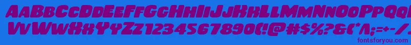 Rubberboyexpandital Font – Purple Fonts on Blue Background