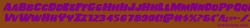 Rubberboyexpandital Font – Purple Fonts on Brown Background