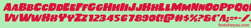 Rubberboyexpandital Font – Red Fonts on Green Background