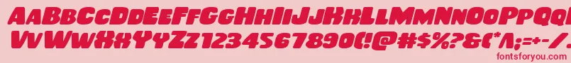 Rubberboyexpandital Font – Red Fonts on Pink Background