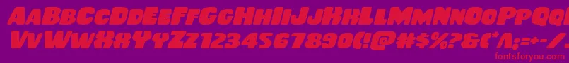 Rubberboyexpandital Font – Red Fonts on Purple Background