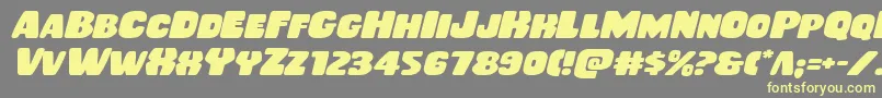 Rubberboyexpandital Font – Yellow Fonts on Gray Background